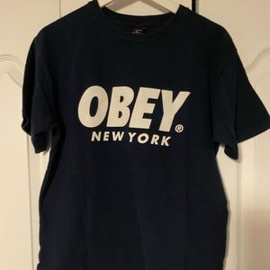 Obey Logo Tee Navy